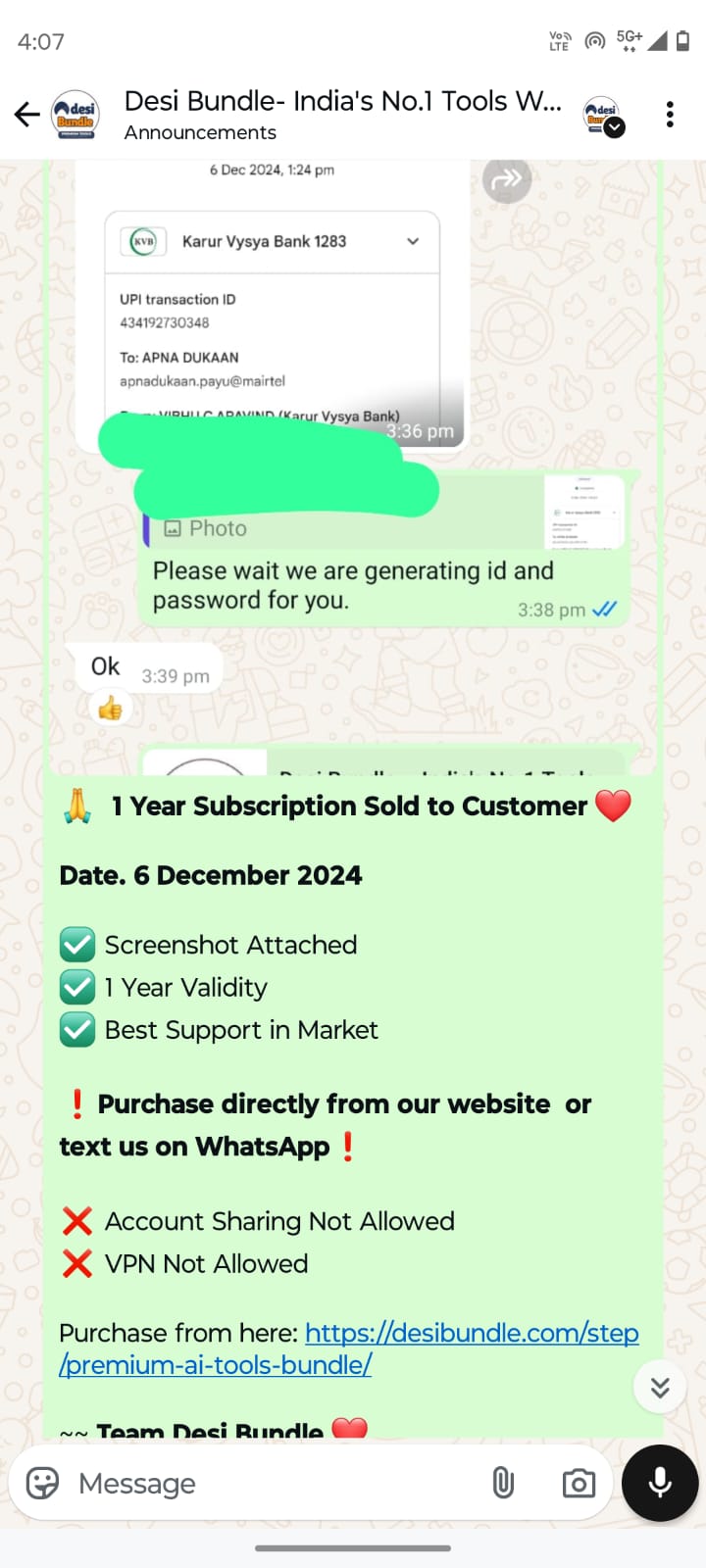 Verified WhatsApp Testimonial