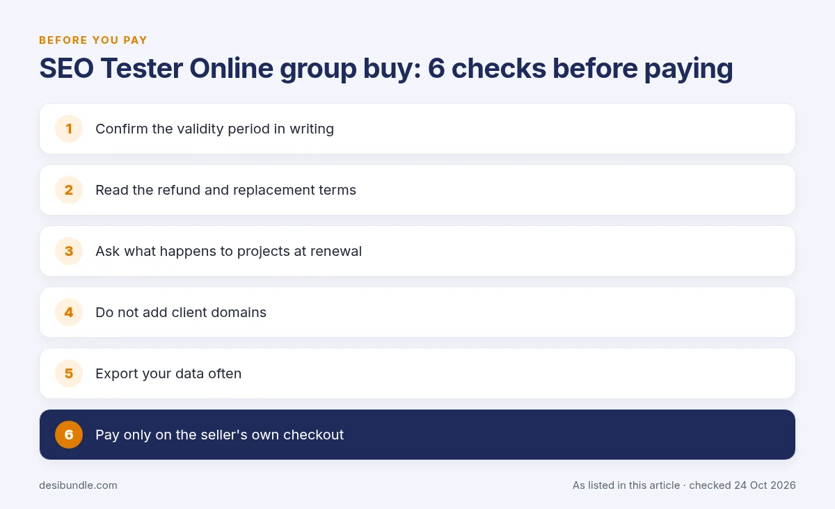 Is SEO Tester Online group buy safe? Checklist of 6 things to check before buying a SEO Tester Online group buy
