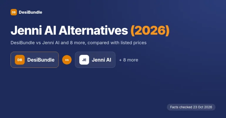 Jenni AI Alternatives 2026: DesiBundle vs Jenni AI and 8 more options, facts checked 23 Oct 2026